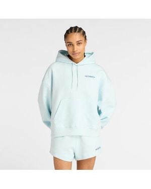 New Balance Reimagined Fleece Oversized Hoodie - Blue