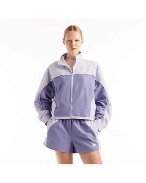 New Balance Mujer Trackside Woven Jacket En, Polywoven, Talla - Morado