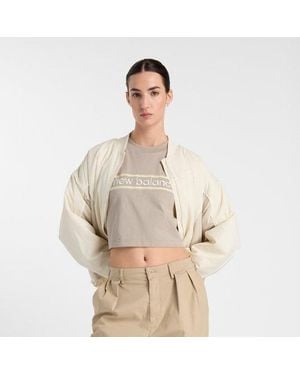New Balance Donna Athletics Linear Logo T-Shirt - Neutro