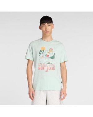 New Balance Uomo Marathon Du Mont Blanc Cotton T-Shirt, Cotone, Taglia - Verde