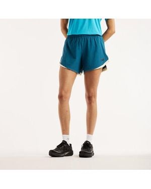 New Balance Mujer Rc Essential Short 5" En, Polywoven, Talla - Azul