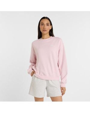 New Balance Donna Sport Essentials French Terry Crew, Taglia - Rosa