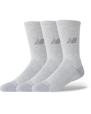 New Balance Active Crew Socks 3 Pack - Grey
