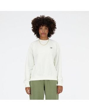 New Balance Mujer Sport Essentials French Terry Crew En, Vellón De Algodón, Talla - Verde
