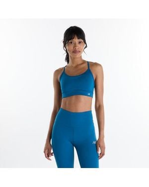 New Balance Damen Nb Essential Yoga Bra - Blau