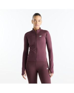 New Balance Nb Harmony Fitted Full Zip - Paars