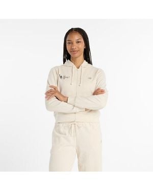 New Balance Nyc Marathon Coastal Fleece Full Zip - Natural