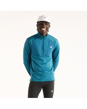 New Balance Rc Essential Heat Grid 1/2 Zip - Blue
