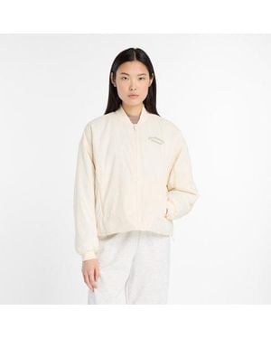 New Balance Linear Heritage Woven Bomber Jacket - Natural