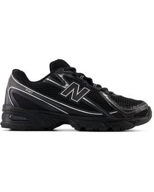 New Balance Sporty Leather Sneakers - Black