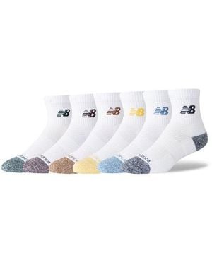 New Balance Active Qtr Socks 6 Pack - White