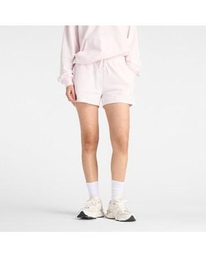 New Balance Mujer Sport Essentials French Terry Short En, Algodón, Talla - Blanco