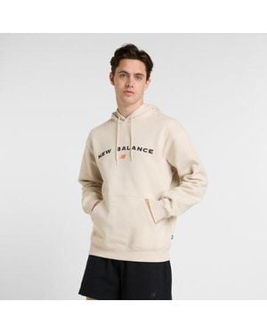 New Balance Reimagined Fleece Graphic Hoodie - Naturel