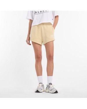 New Balance Mujer Reimagined Fleece Short En, Vellón De Algodón, Talla - Neutro