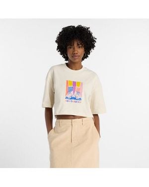 New Balance Mujer Athletics Gradient Shoes T-Shirt En, Algodón, Talla - Neutro