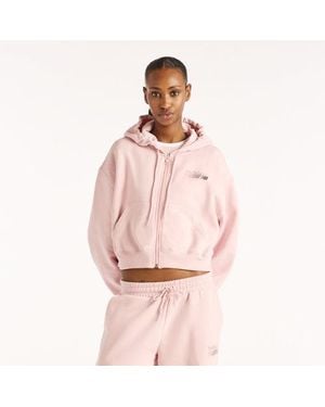 New Balance Trackside Fleece Full Zip - Pink