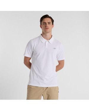 New Balance Cotton Pique Polo - White