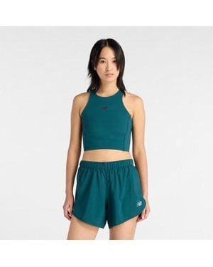 New Balance Rc Elite Storage Crop Tank Top - Green
