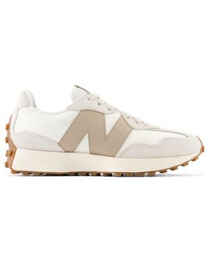 New Balance 327 In Beige/brown Suede/mesh - White