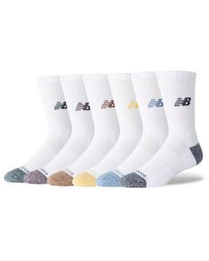 New Balance Active Crew Socks 6 Pack - White
