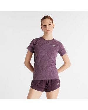 New Balance Donna Knit Slim T-Shirt - Viola