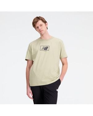 New Balance Uomo Nb Essentials Logo T-Shirt, Cotone, Taglia - Neutro