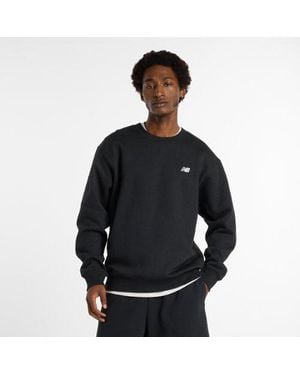 New Balance Hombre Linear Graphic Fleece Crew En, Algodón, Talla - Negro