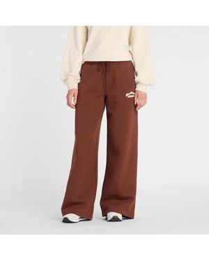 New Balance Linear Heritage Fleece Wide Leg Pant - Red