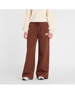 New Balance Linear Heritage Fleece Wide Leg Pant - Red