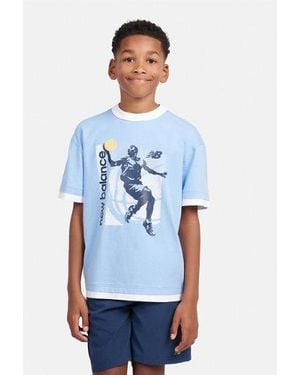 New Balance Boys Hoops Layup Graphic Tee - Blue
