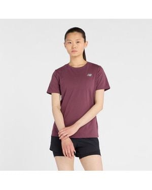 New Balance Donna Sport Essentials Heathertech T-Shirt - Viola