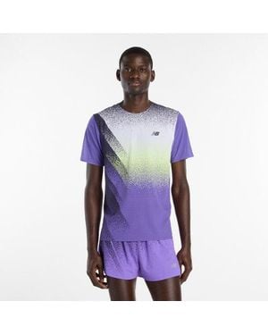New Balance Race Day Ultra Light Printed T-Shirt - Purple