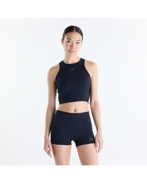 New Balance Fast Days Fitted Crop Tank Top - Blue