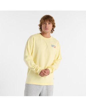 New Balance Athletics Premium Back Logo Long Sleeve Shirt - Yellow