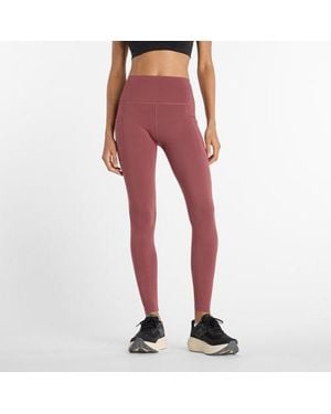 New Balance Nb Sleek Pocket High Rise Legging 27" - Pink