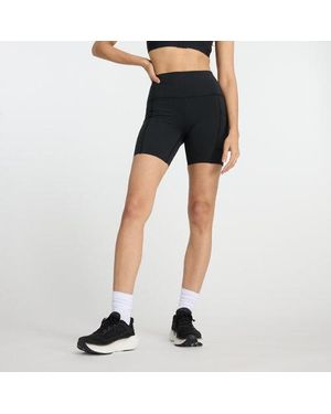 New Balance Nb Sleek Pocket High Rise Short 6" - Black