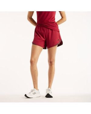 New Balance Mujer Rc Essential Short 5" En, Polywoven, Talla - Rojo