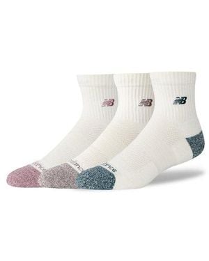 New Balance Active Premium Qtr 3 Pack Socks 3 Pack - White