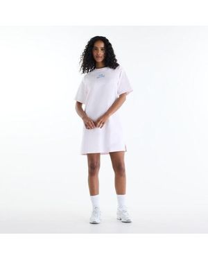 New Balance Sport Linear Graphic T-Shirt Dress - White