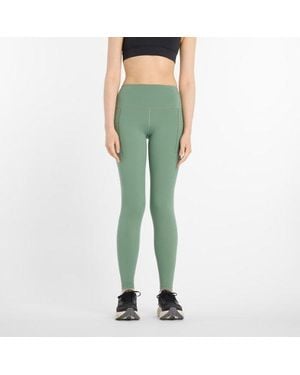 New Balance Damen Nb Sleek Pocket High Rise Legging 27" - Grün