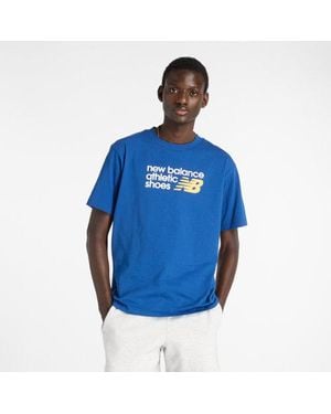 New Balance Athletics Premium Relaxed Chest Logo T-Shirt - Blue