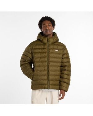 New Balance Sport Essentials Hooded Puffer Jacket - Green