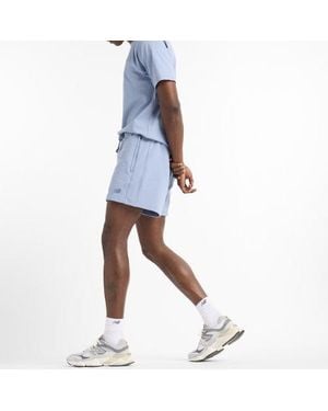 New Balance Athletics French Terry Short 5" In Blue Cotton