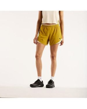 New Balance Mujer Rc Essential Short 5" En, Polywoven, Talla - Amarillo