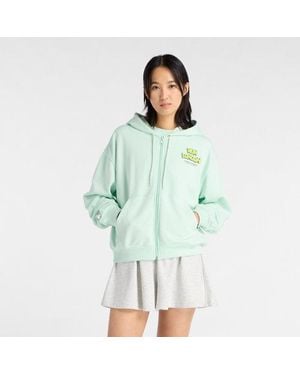 New Balance London Edition Sport Essentials French Terry Full Zip - Green