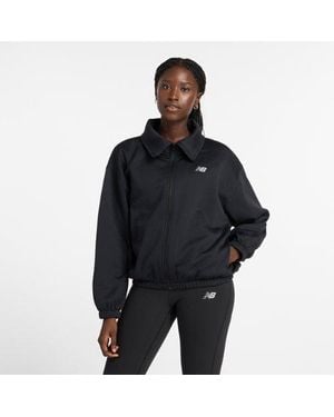 New Balance Mujer Performance Fleece Full Zip En, Poly Fleece, Talla - Negro