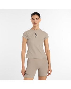 New Balance Nyc Marathon Ribbed Fitted T-Shirt - Natural