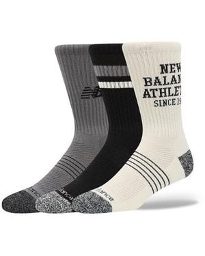 New Balance Active Graphic Crew Socks 3 Pack - Black