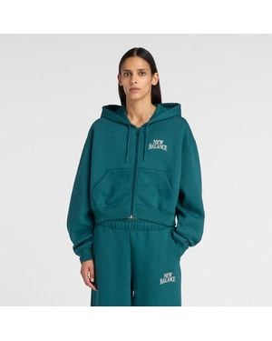 New Balance Trackside Fleece Full Zip - Blauw