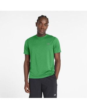 New Balance Uomo Athletics T-Shirt, Maglia Di Poliestere, Taglia - Verde